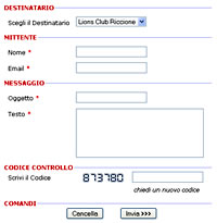 Modulo invio email